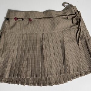 Princess Polly Checkered Tan Mini Skirt